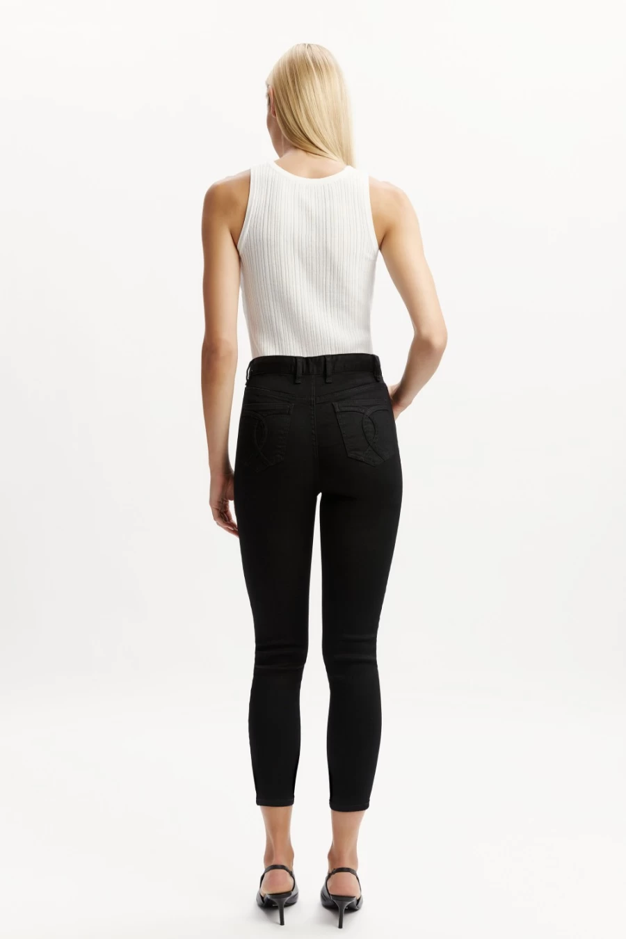 Bardot Women's Khloe High Rise Crop Jeans in Black