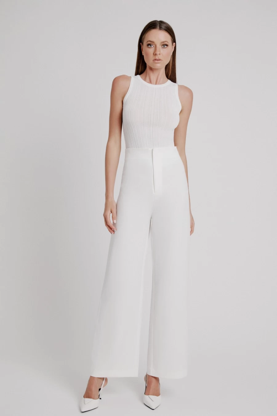 Bardot Women's High Waist Orchid White Anna Pants