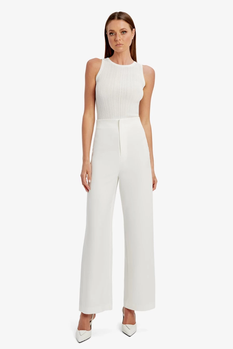 Bardot Women's High Waist Orchid White Anna Pants