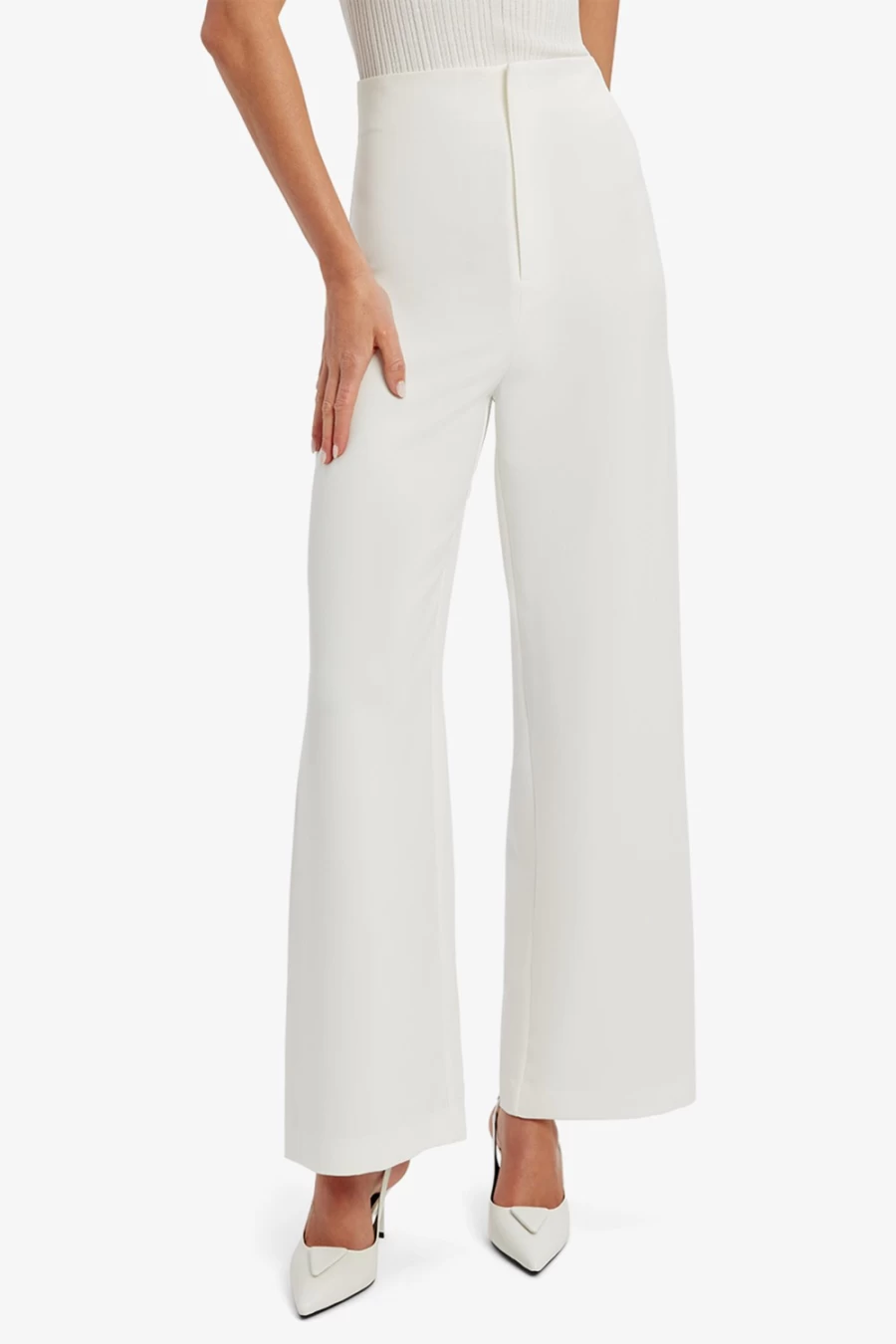 Bardot Women's High Waist Orchid White Anna Pants