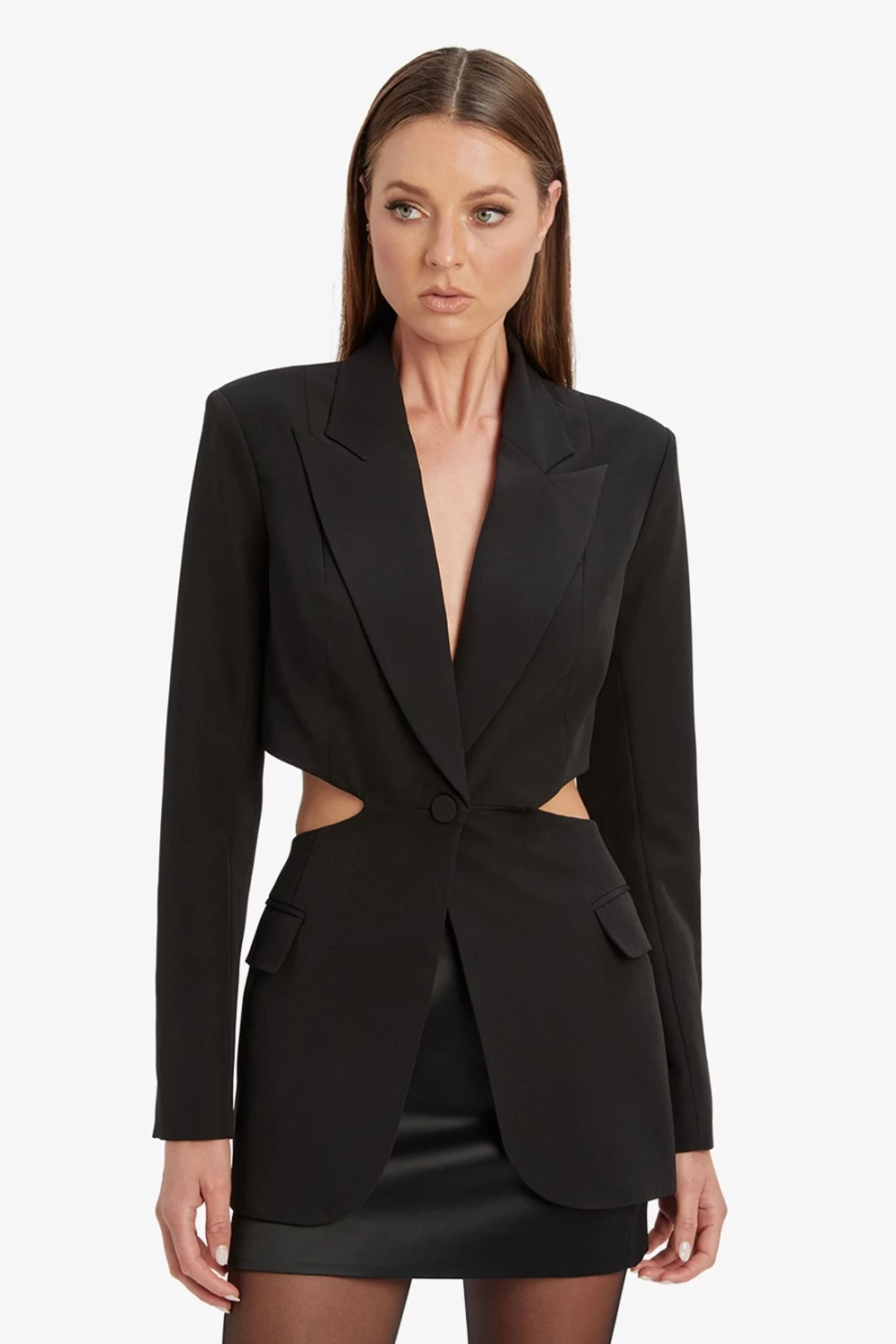 Bardot Women's Black Cassian Cut Out Blazer