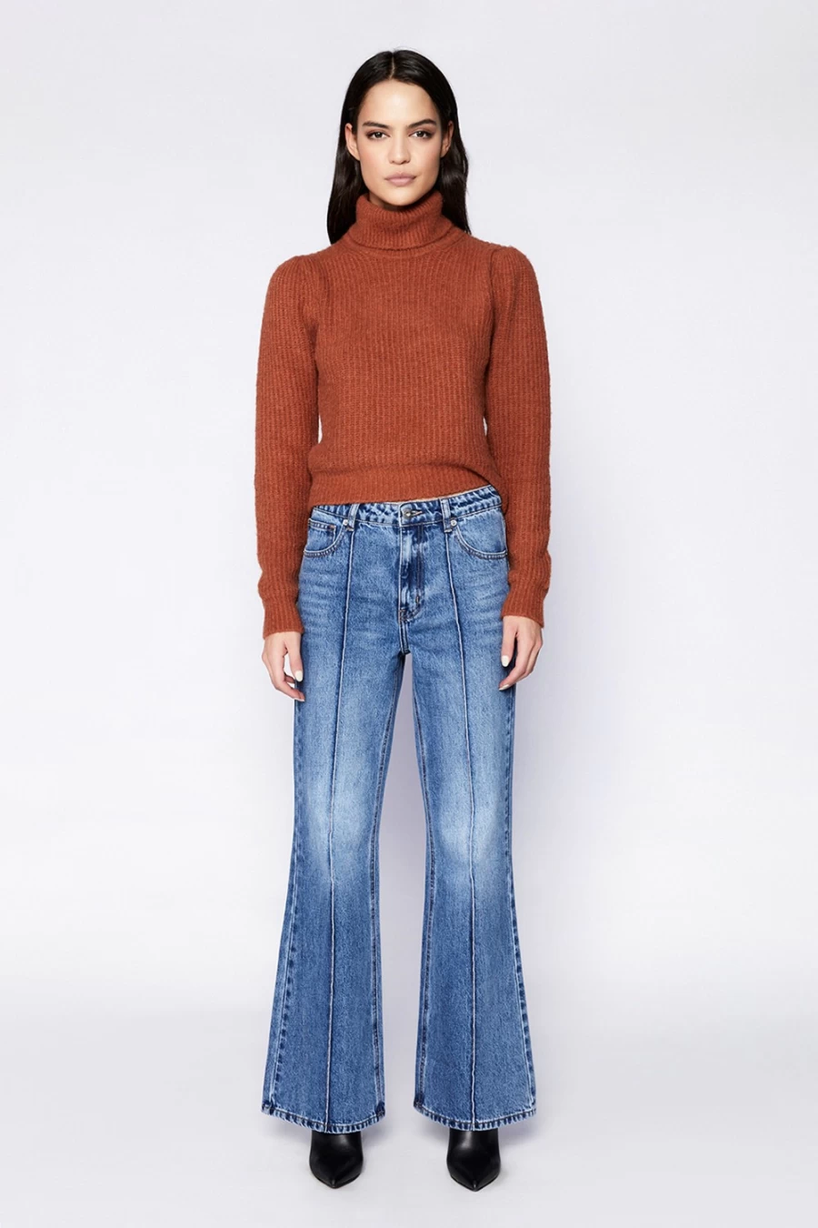 Bardot Women's Rory Crop Knit Sweater in Chestnut