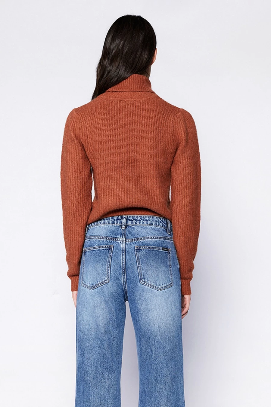 Bardot Women's Rory Crop Knit Sweater in Chestnut