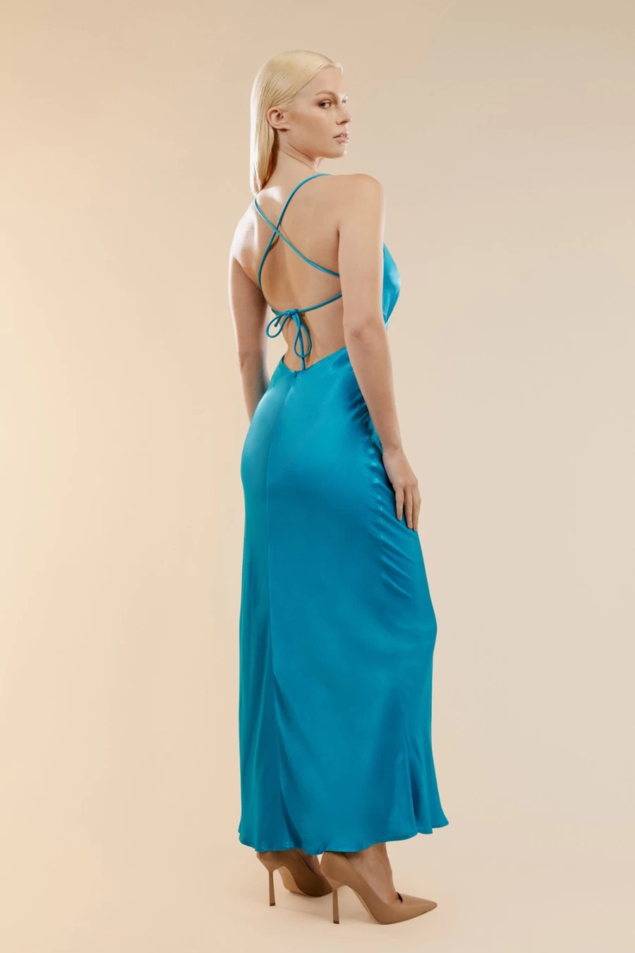 Bardot Women's Madelyn Midi Slip Dress in Marine - Elegant Navy Blue Evening Gown