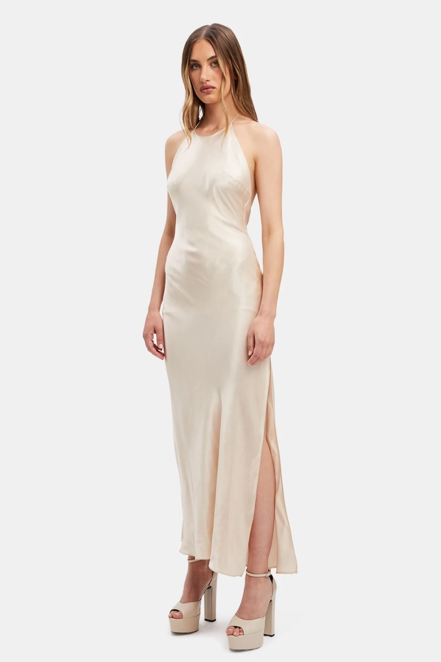 Bardot Women's Champagne Boston Slip Midi Dress