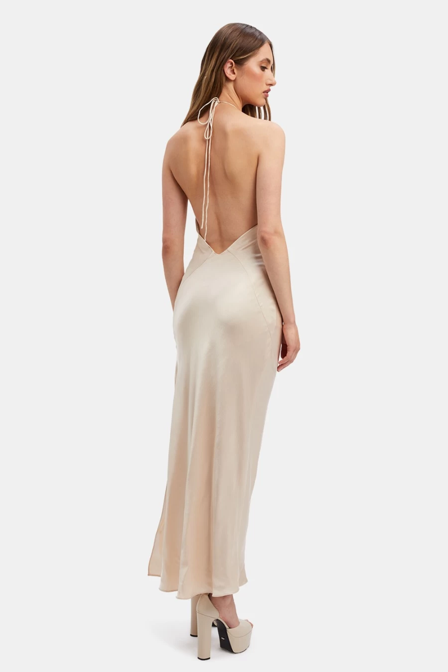 Bardot Women's Champagne Boston Slip Midi Dress