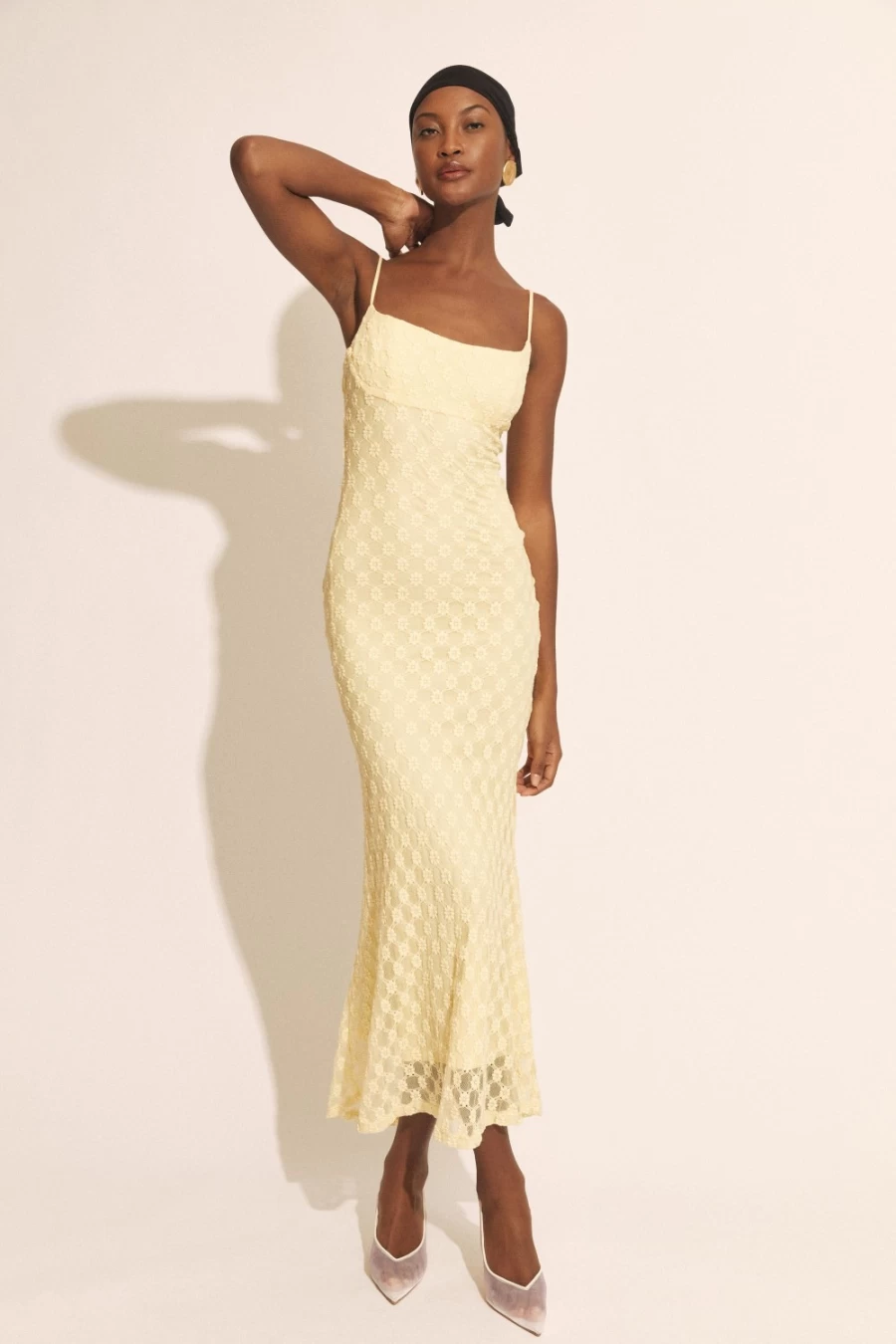 Bardot Women's Canary Yellow Mesh Midi Dress - Adoni Style
