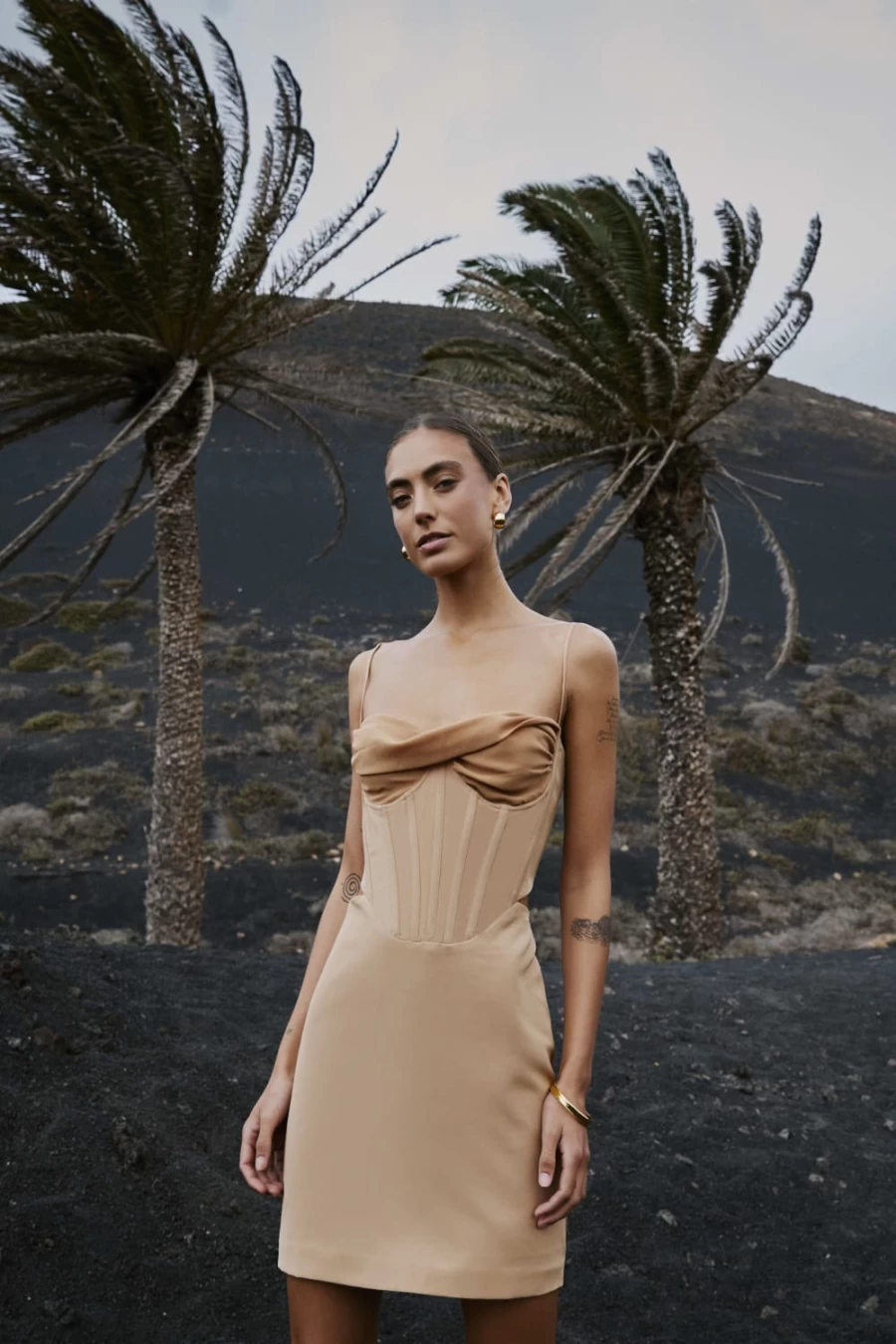 Bardot Women's Tan Martini Mini Dress - Stylish Cocktail Party Dress