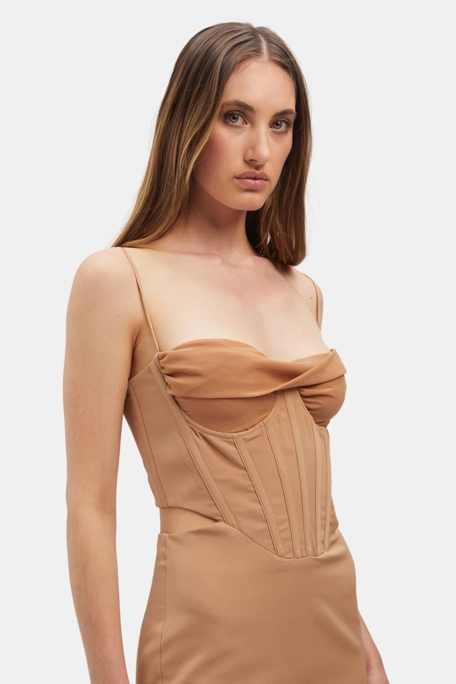 Bardot Women's Tan Martini Mini Dress - Stylish Cocktail Party Dress