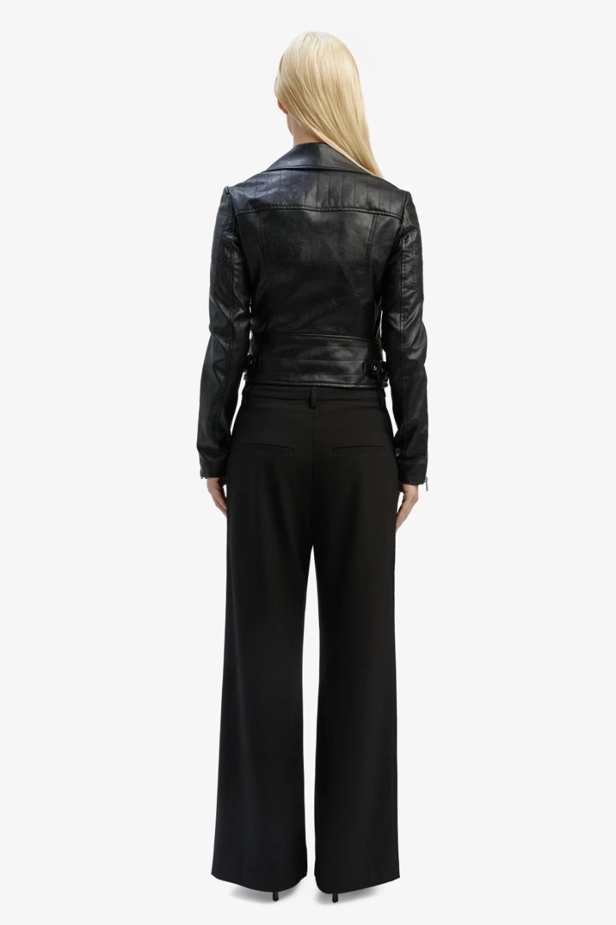 Bardot Women's Black Vegan Leather Biker Jacket - Kora Stylish Motorcycle Jacket