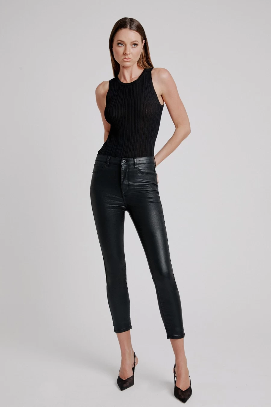 Bardot Women's Black Khloe Crop Coated Jacket