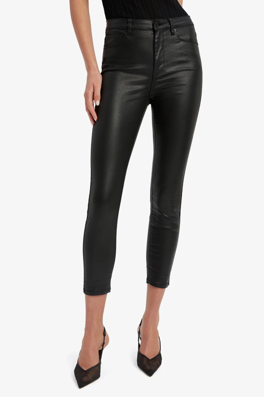 Bardot Women's Black Khloe Crop Coated Jacket