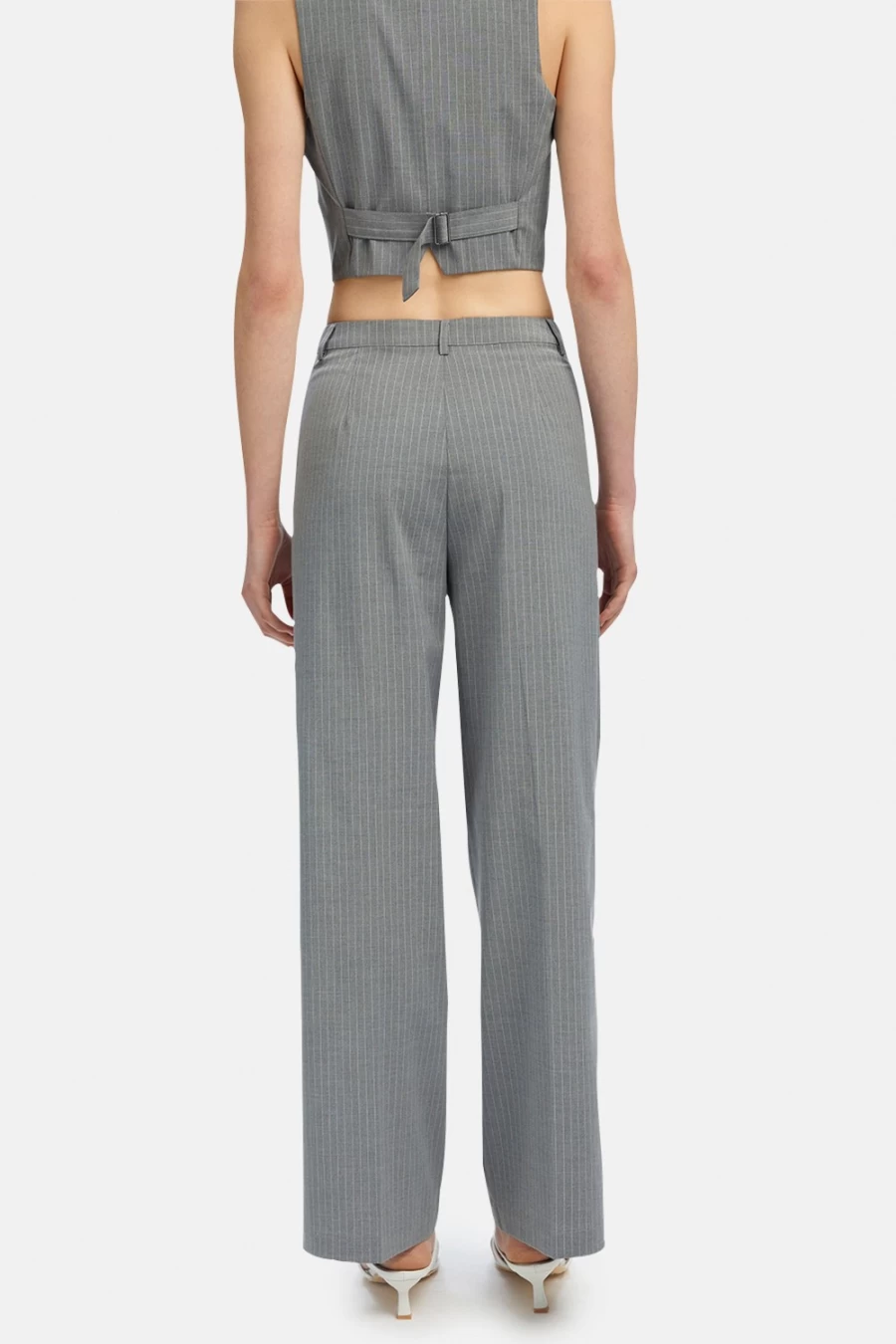 Bardot Women's Grey Stripe Callista Pin Stripe Pants