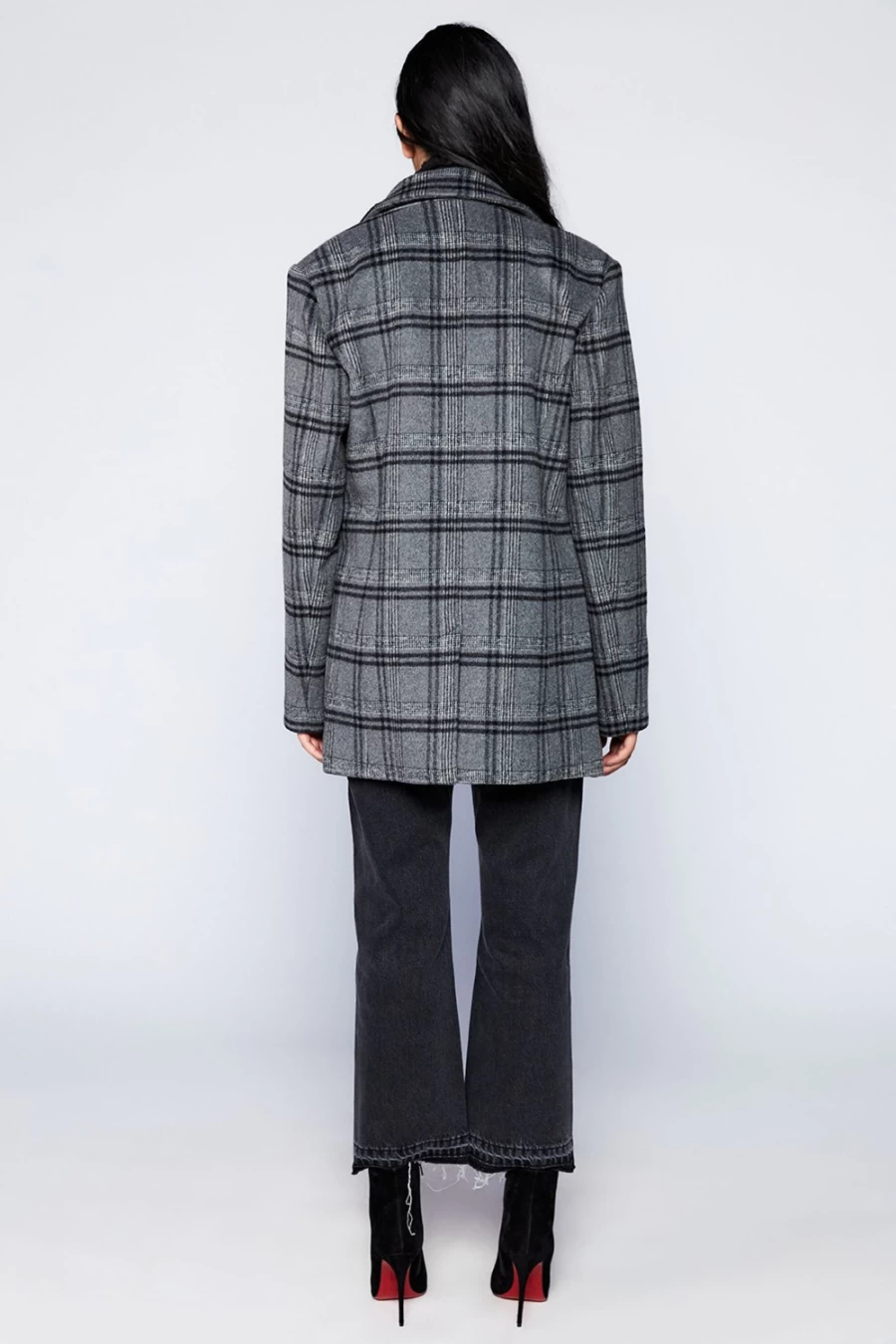 Bardot Women's Grey Check Blazer - Classic Checked Jacket for Women