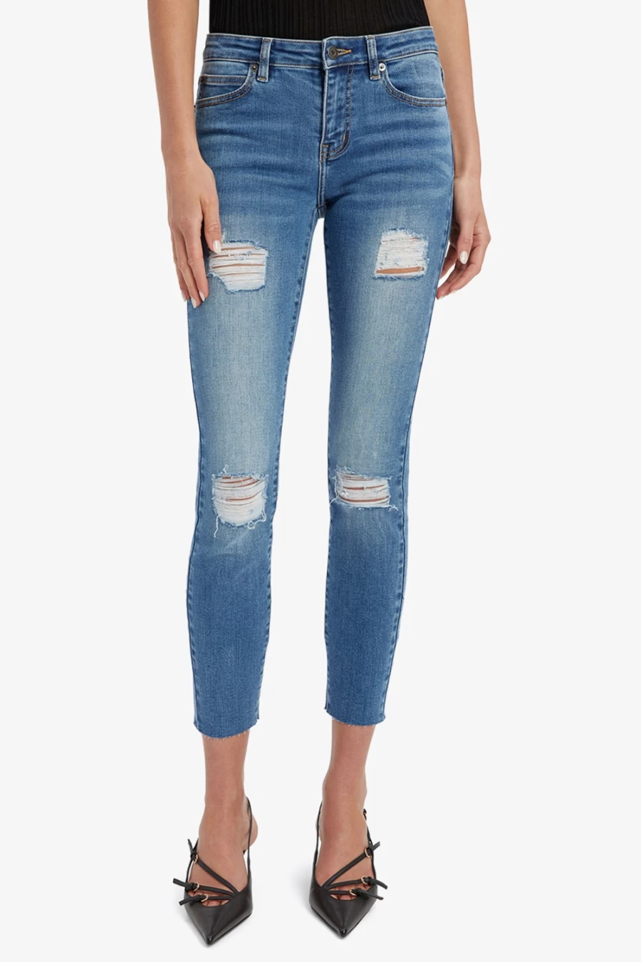 Bardot Women's Dark Vintage Hipster Jeans - Kate Trashed Denim