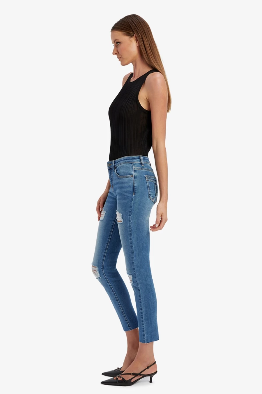 Bardot Women's Dark Vintage Hipster Jeans - Kate Trashed Denim