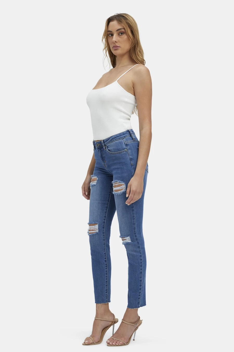 Bardot Women's Dark Vintage Hipster Jeans - Kate Trashed Denim