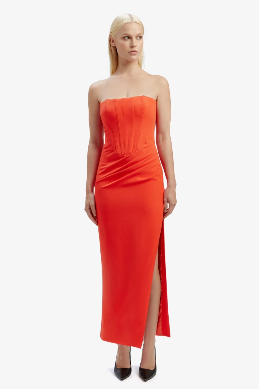 Bardot Women's Saira Midi Dress in Orange Srbt - Elegant Flowy Summer Dress