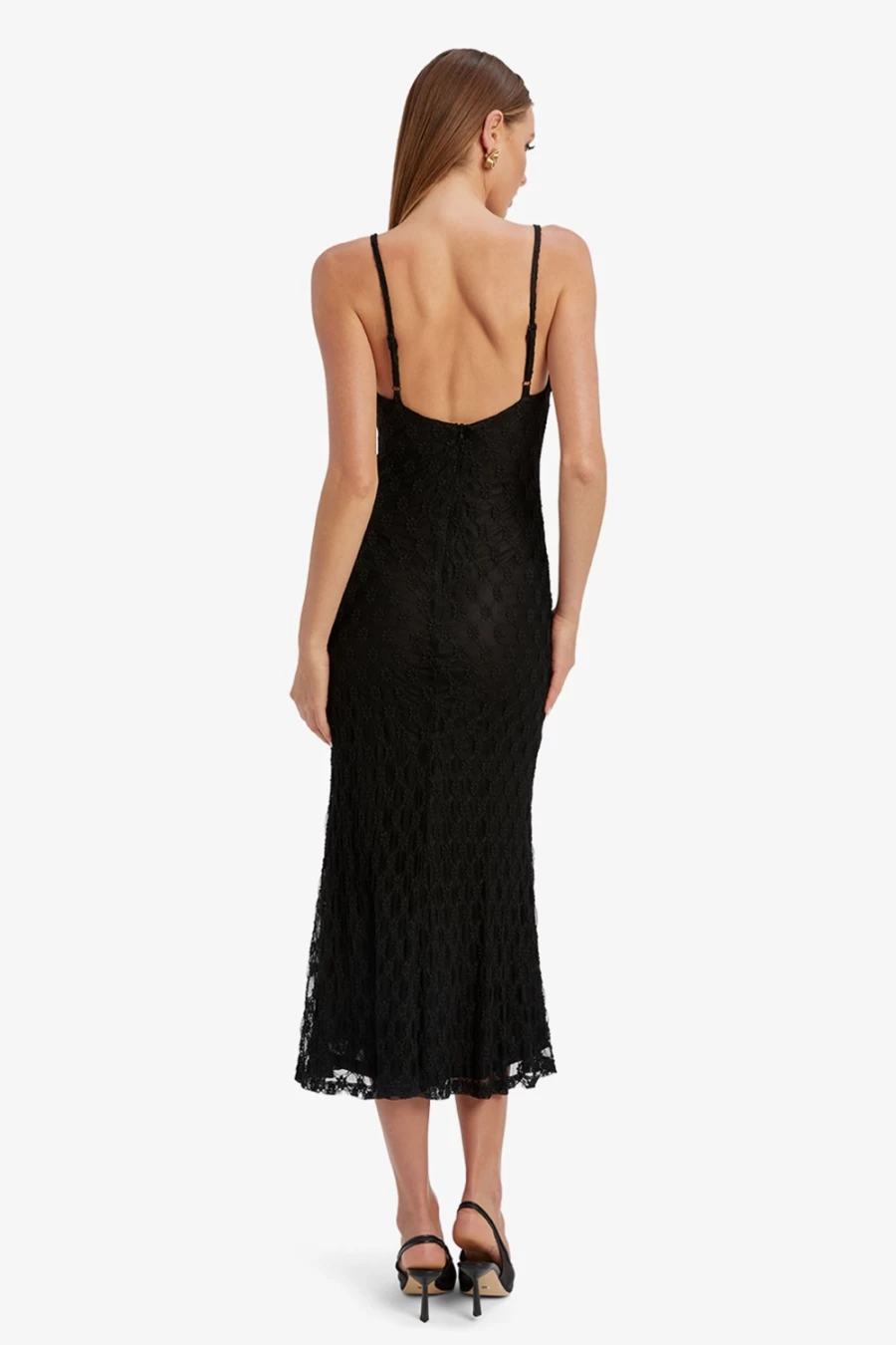 Bardot Women's Black Mesh Midi Dress - Adoni Style Elegant Party Wear