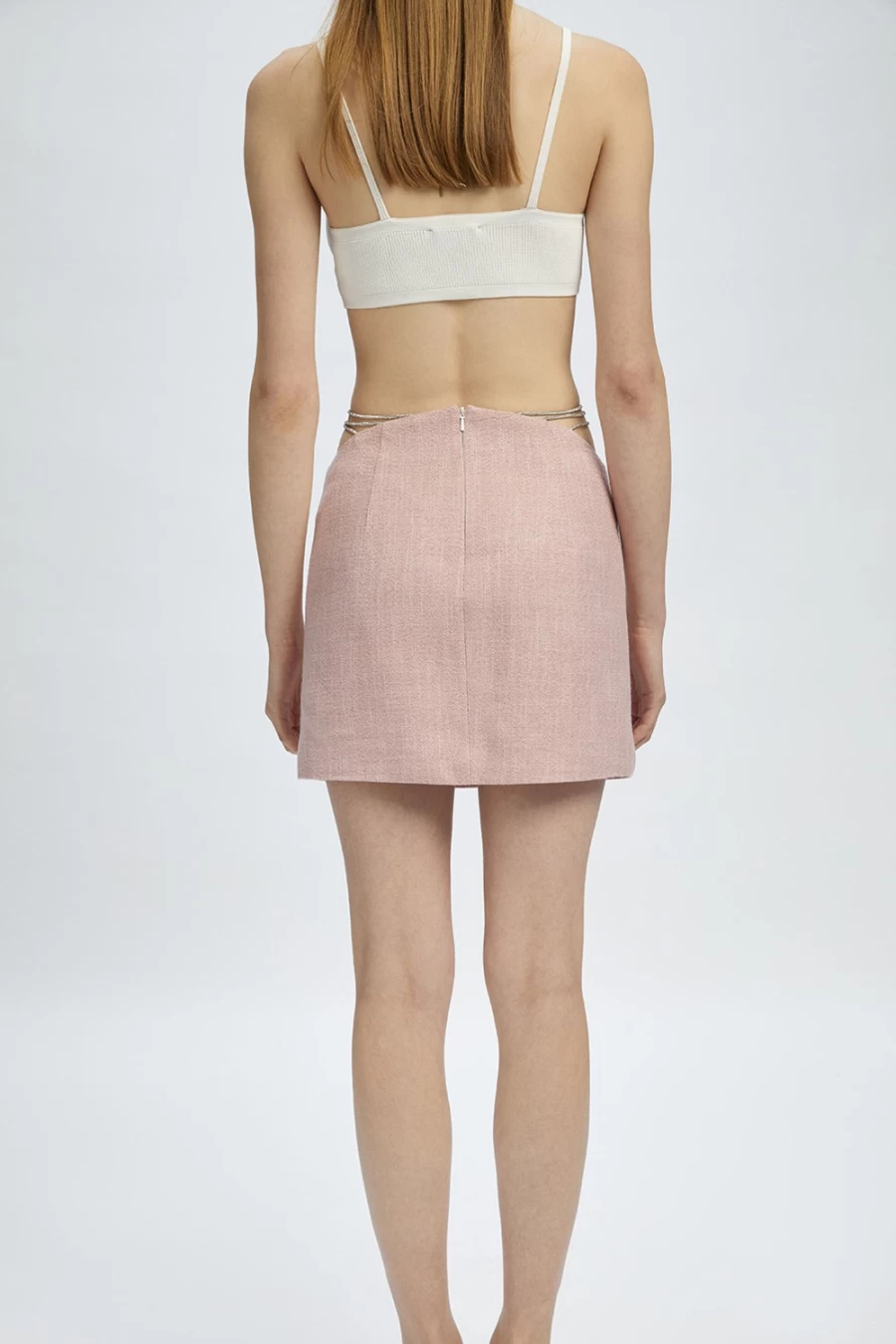 Bardot Women's Pink Boucle Emilie Skirt - Elegant Textured A-Line Midi