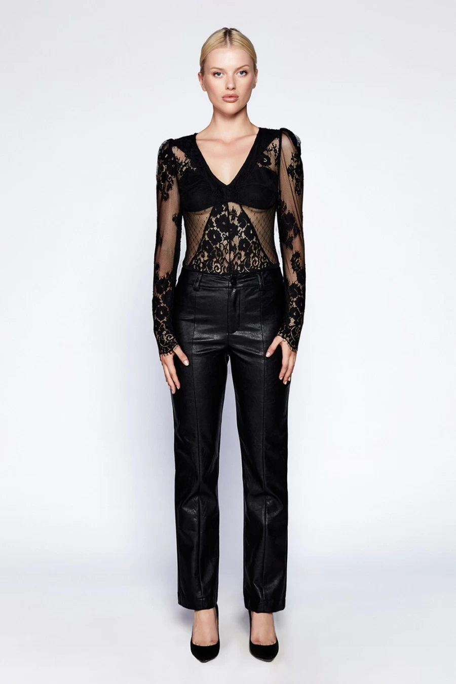 Bardot Women's Black Vegan Leather Hipster Pants - Stylish & Comfortable