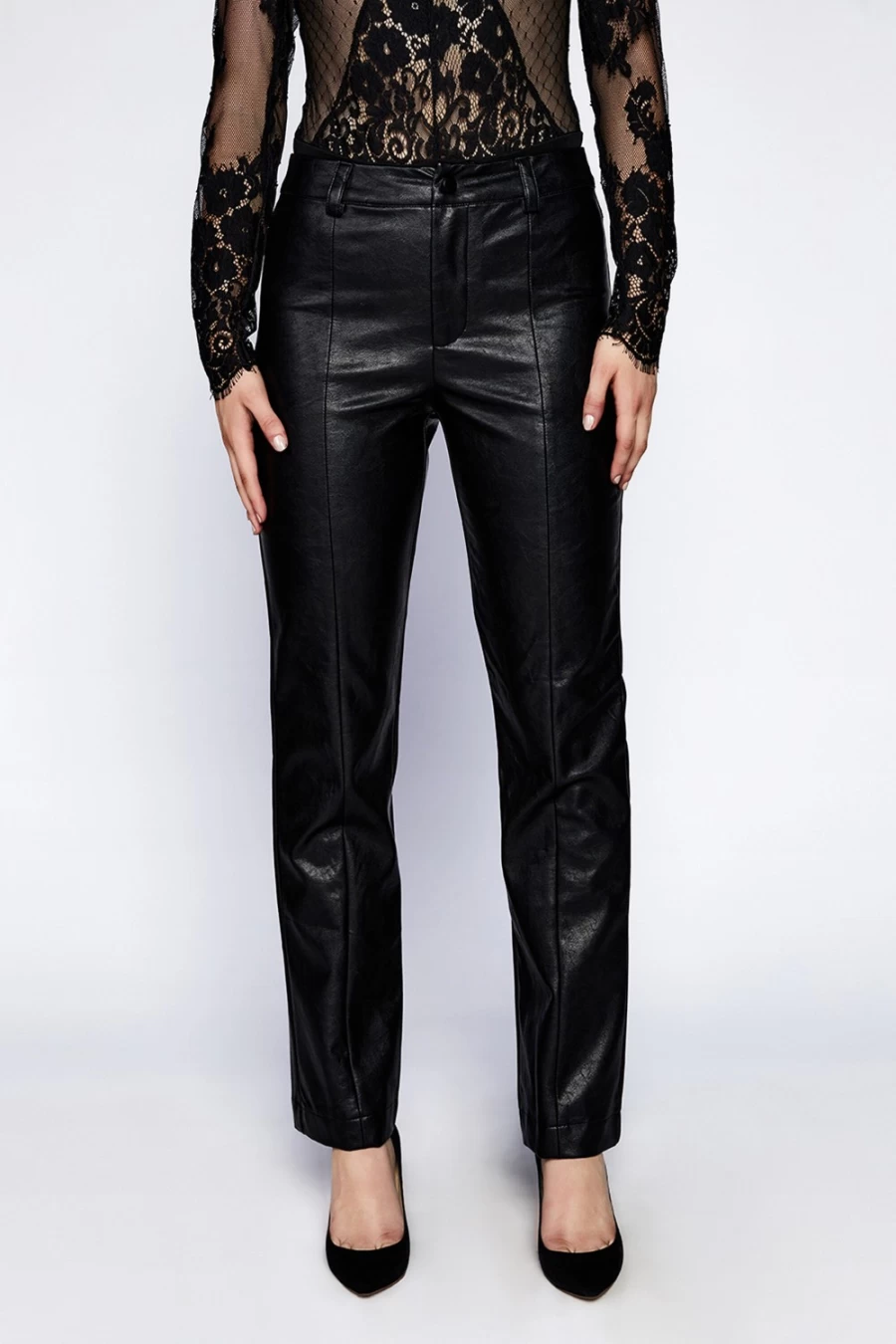 Bardot Women's Black Vegan Leather Hipster Pants - Stylish & Comfortable