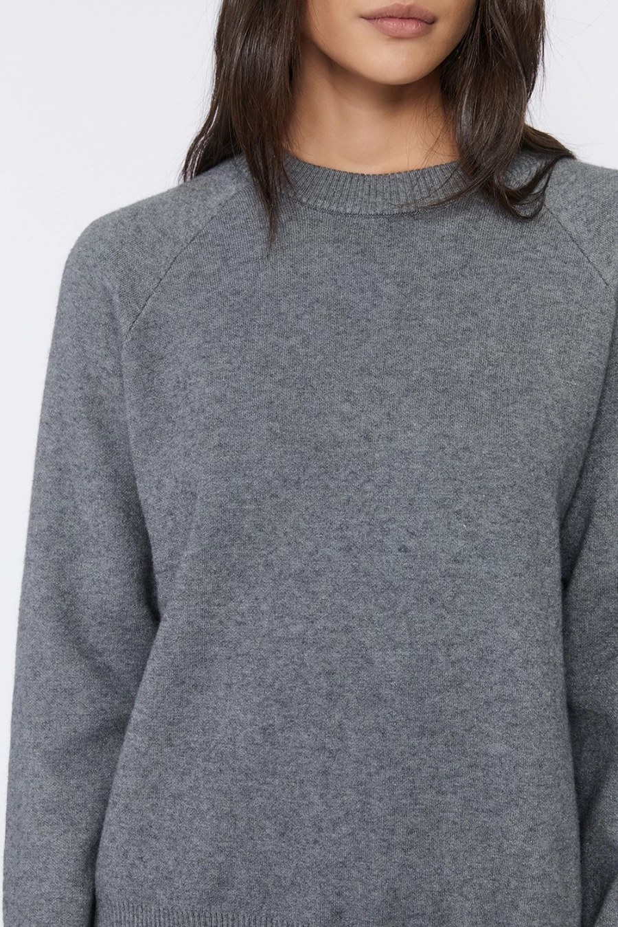 Bardot Women's Grey Mata Knit Sweater - Soft Crewneck Pullover