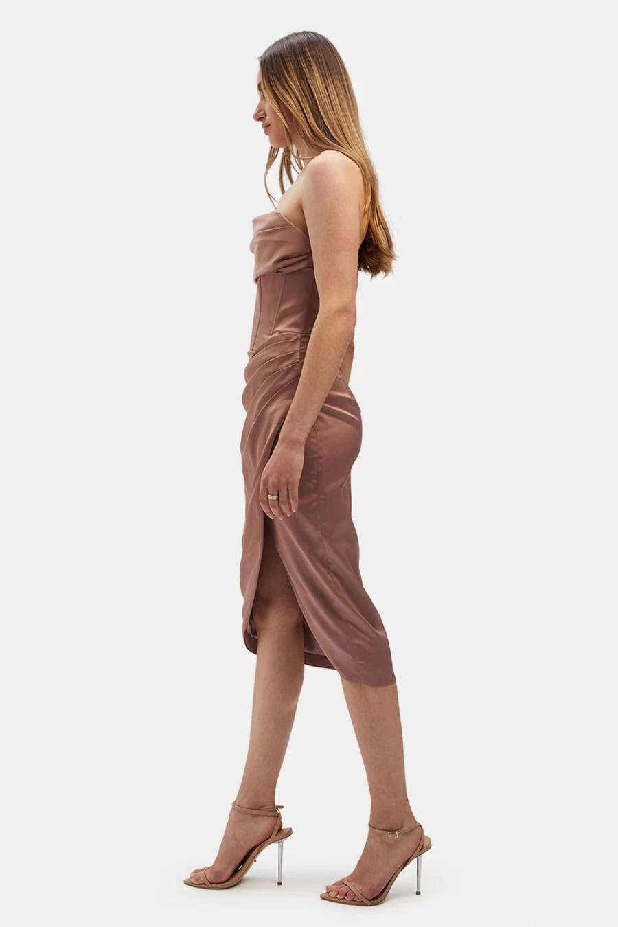 Bardot Women's Latte Jamila Corset Dress - Elegant Bodycon Style