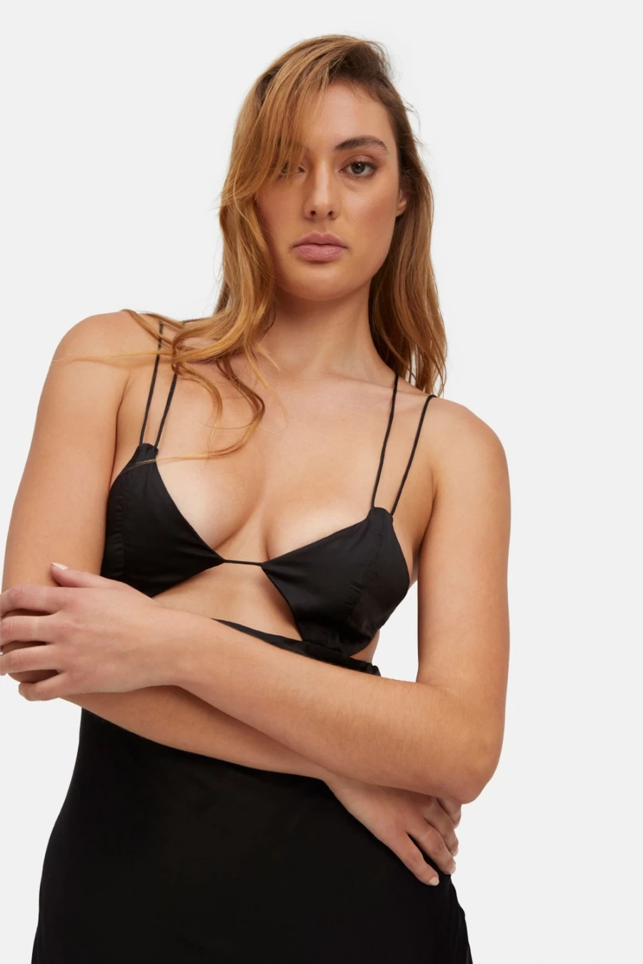 Bardot Women's Lucia Black Midi Slip Dress
