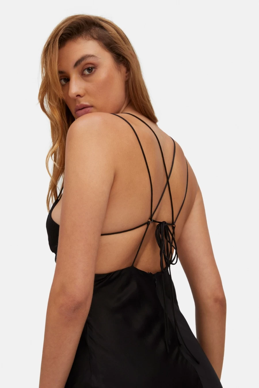 Bardot Women's Lucia Black Midi Slip Dress
