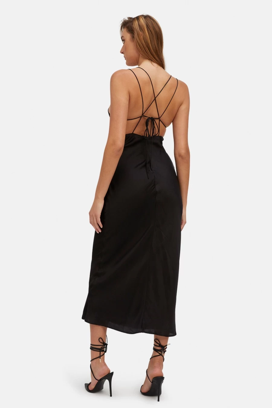Bardot Women's Lucia Black Midi Slip Dress