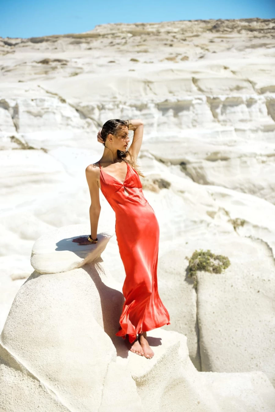 Bardot Women's Zuri Slip Dress in Hot Coral - Elegant Sleeveless Midi Dress
