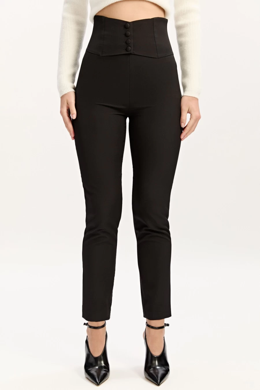 Bardot Women's Black Corset Pants - High Waist Tummy Control Stretch Fit