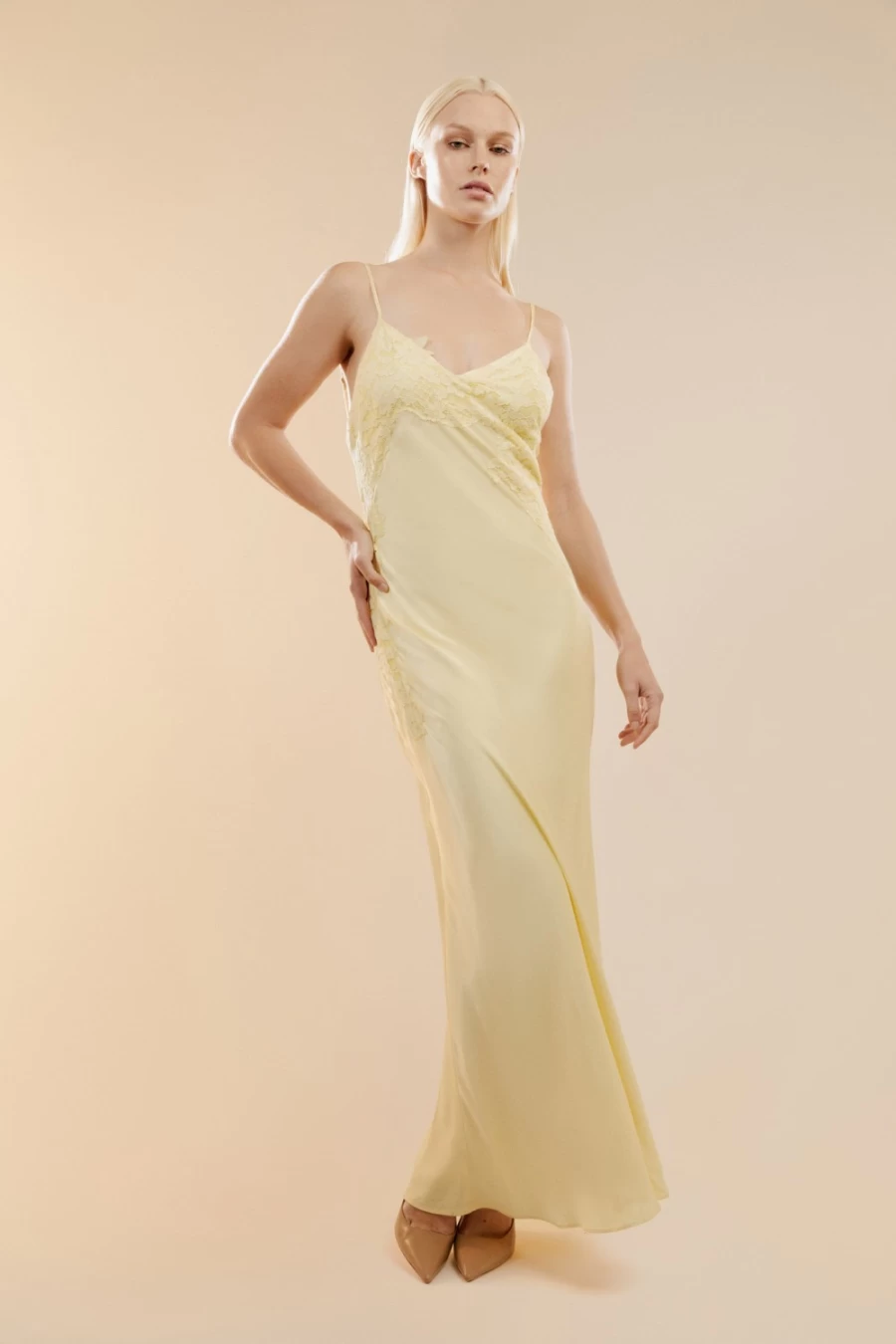 Bardot Women's Avoco Lace Detail Midi Dress in Canary Yellow