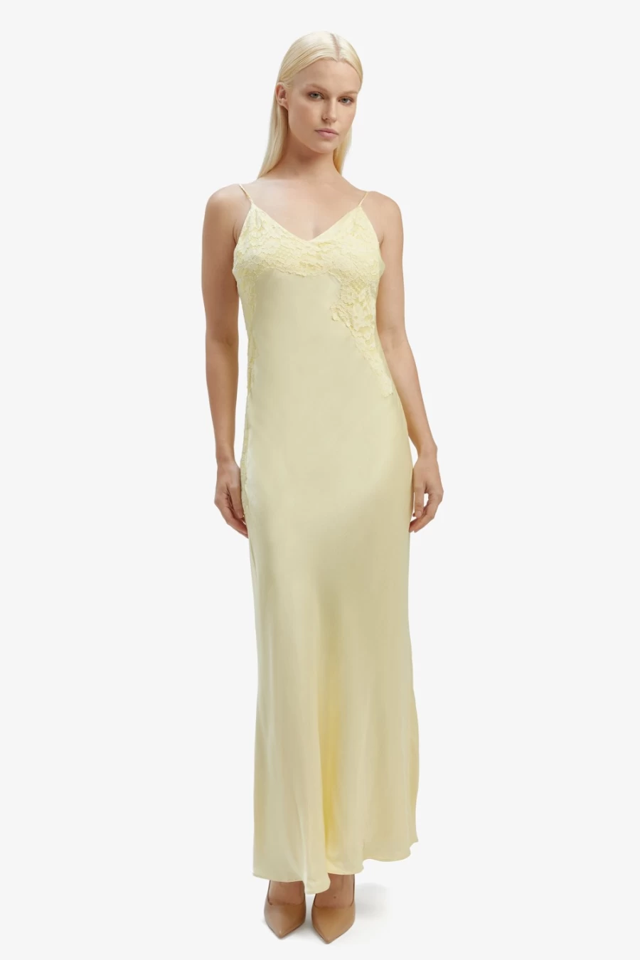 Bardot Women's Avoco Lace Detail Midi Dress in Canary Yellow