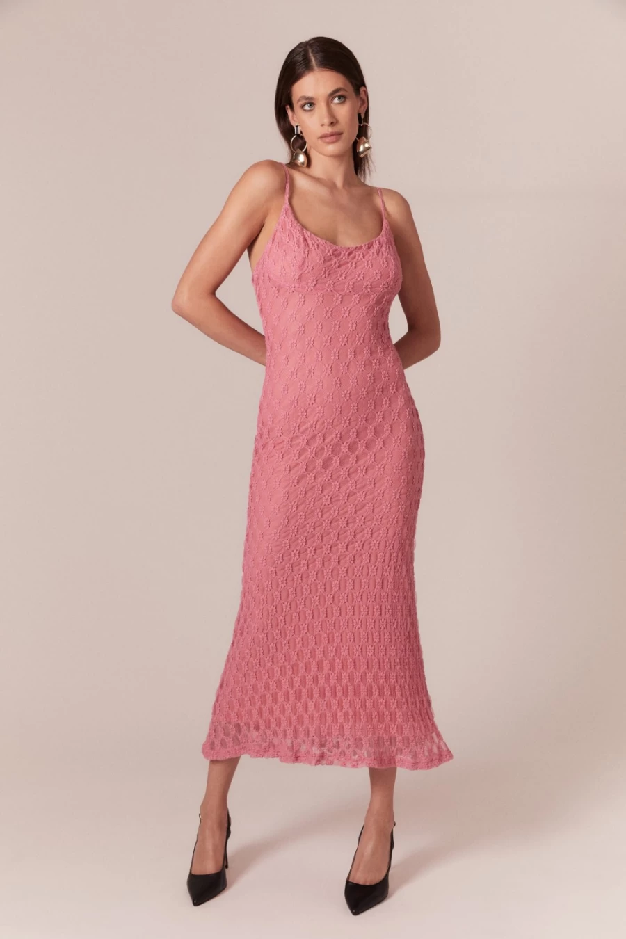 Bardot Women's Lili Pink Mesh Midi Dress - Adoni Style