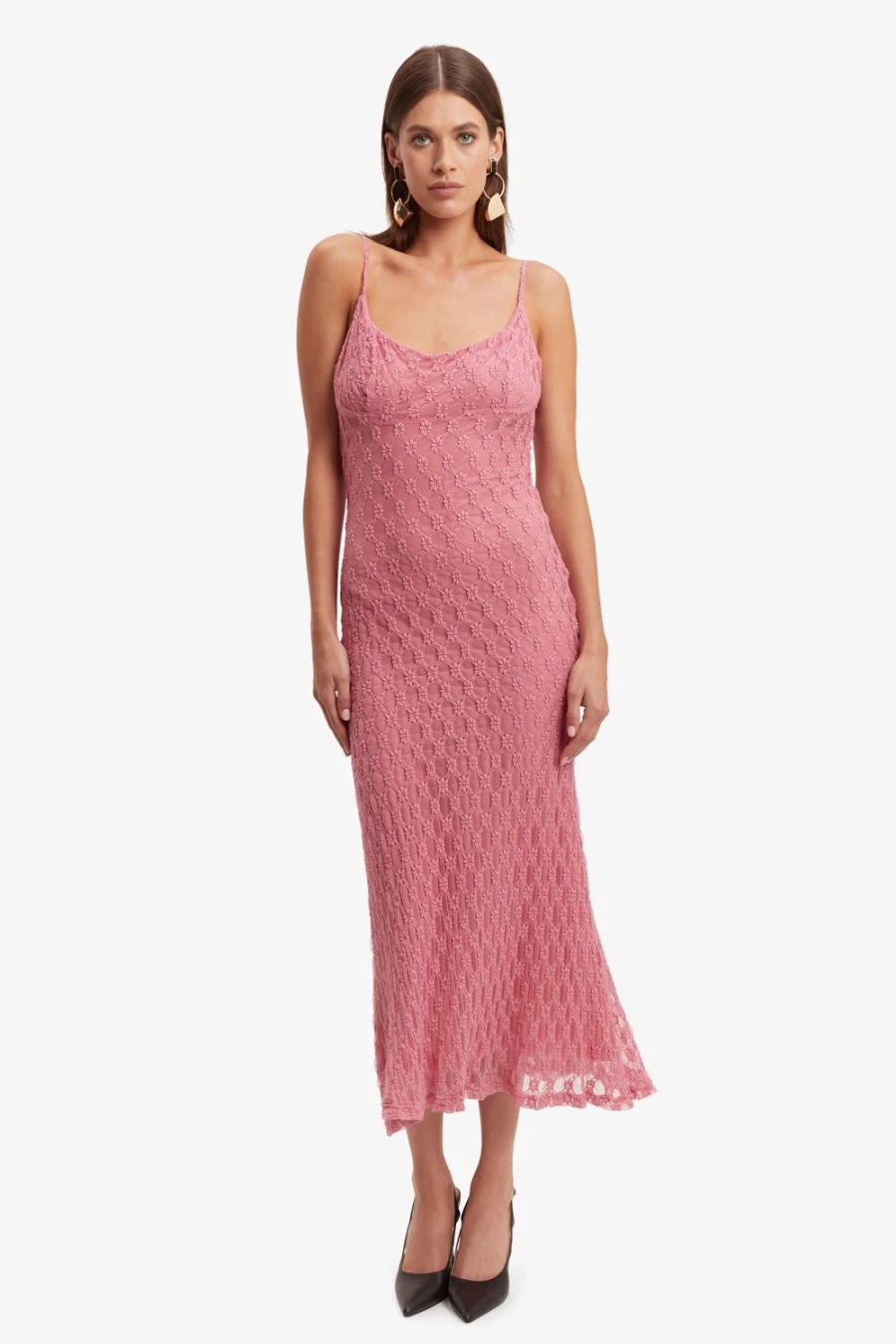 Bardot Women's Lili Pink Mesh Midi Dress - Adoni Style
