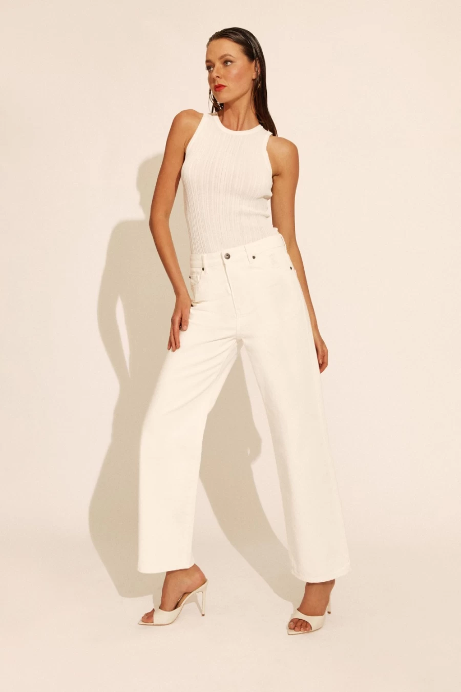 Bardot Women's Ivory Pia Straight Leg Jeans