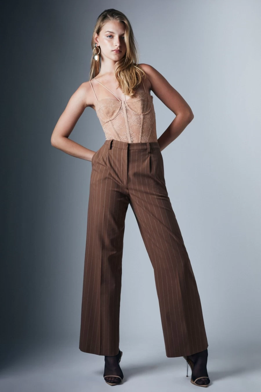 Bardot Women's Pin Stripe Straight Pants in Chest St - Classic Tailored Fit