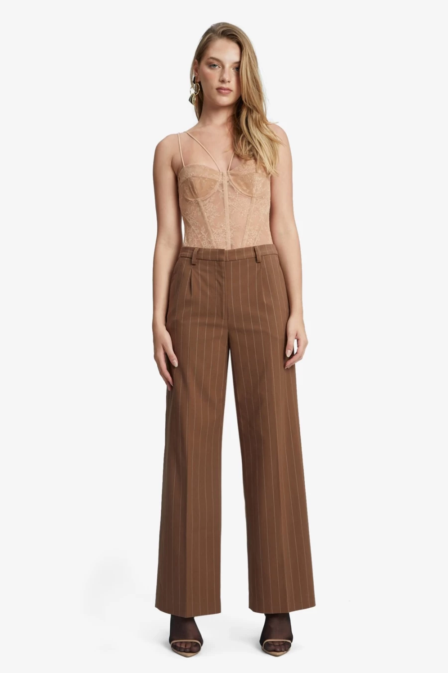 Bardot Women's Pin Stripe Straight Pants in Chest St - Classic Tailored Fit