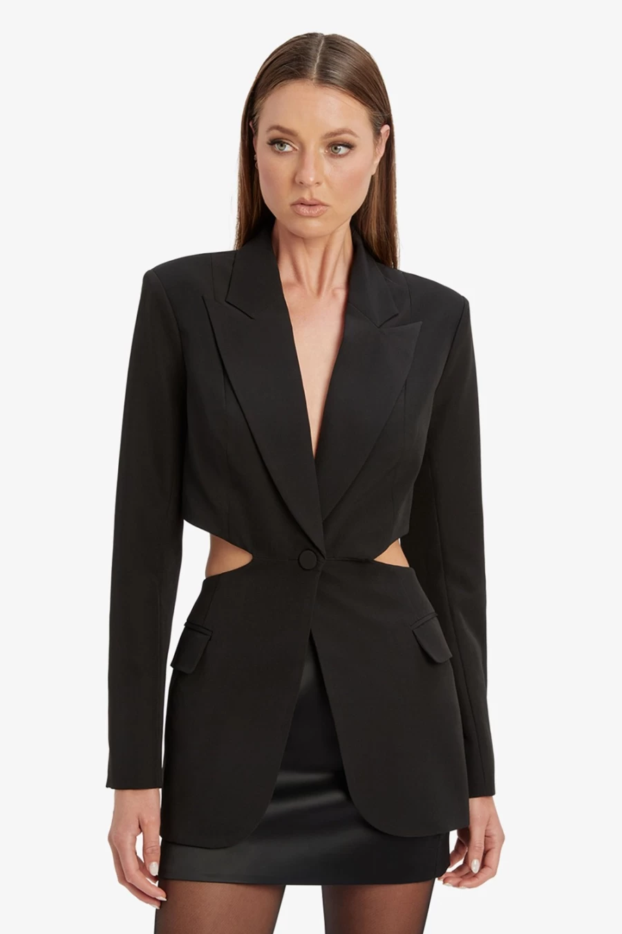 Bardot Women's Black Cassian Cut Out Blazer - Stylish Tailored Jacket for Women