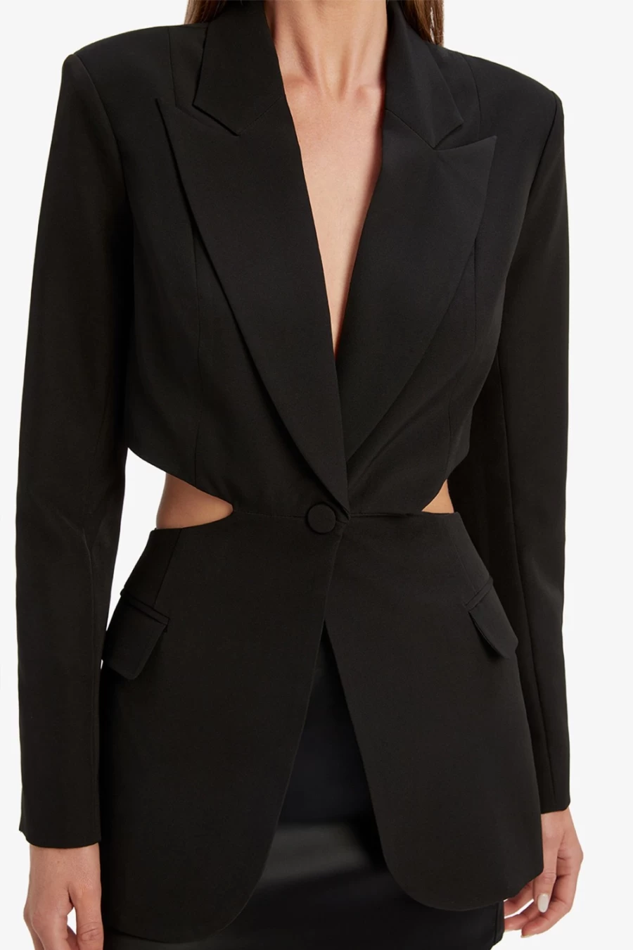 Bardot Women's Black Cassian Cut Out Blazer - Stylish Tailored Jacket for Women