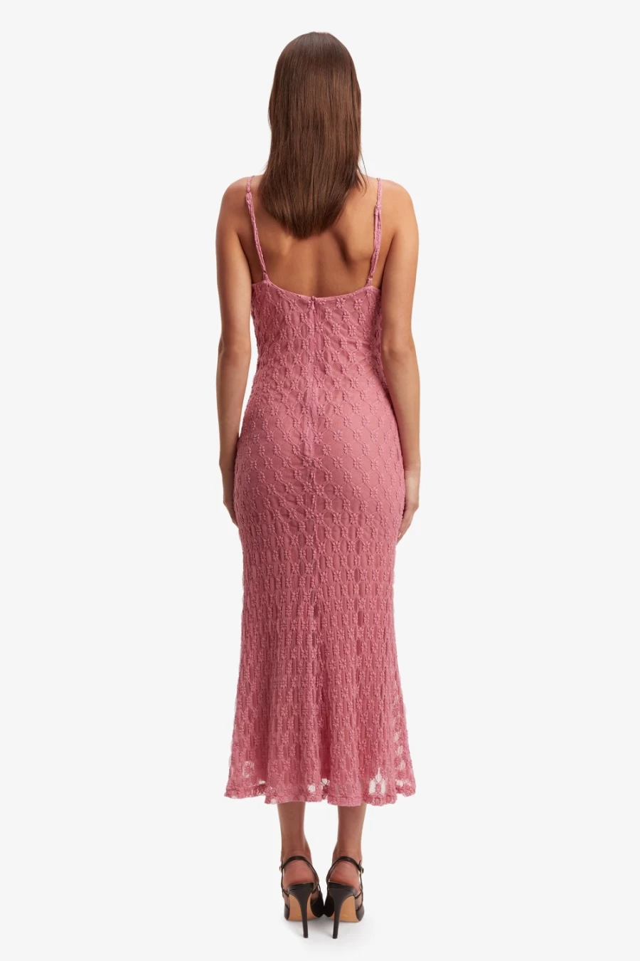 Bardot Women's Lili Pink Mesh Midi Dress - Adoni Style Flowy Summer Dress