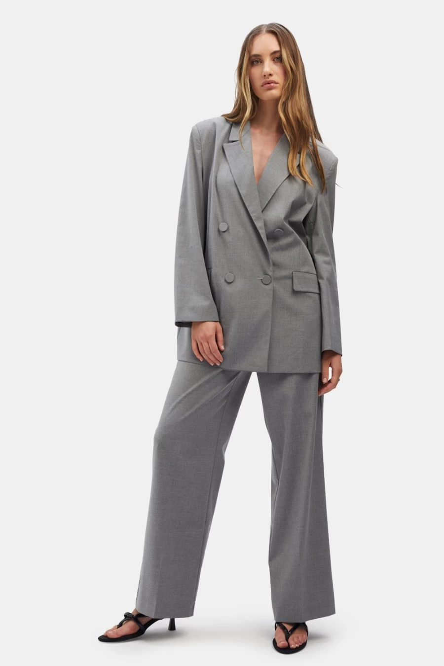 Bardot Women's Dusk Grey Oversized Blazer - Sacha Stylish Tailored Jacket