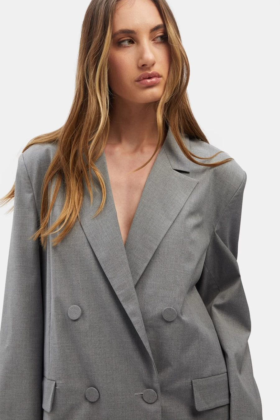 Bardot Women's Dusk Grey Oversized Blazer - Sacha Stylish Tailored Jacket