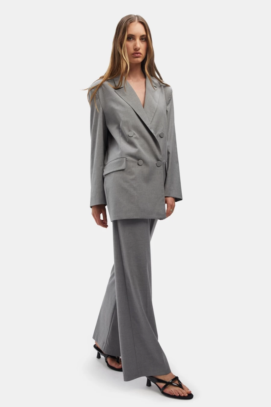 Bardot Women's Dusk Grey Oversized Blazer - Sacha Stylish Tailored Jacket