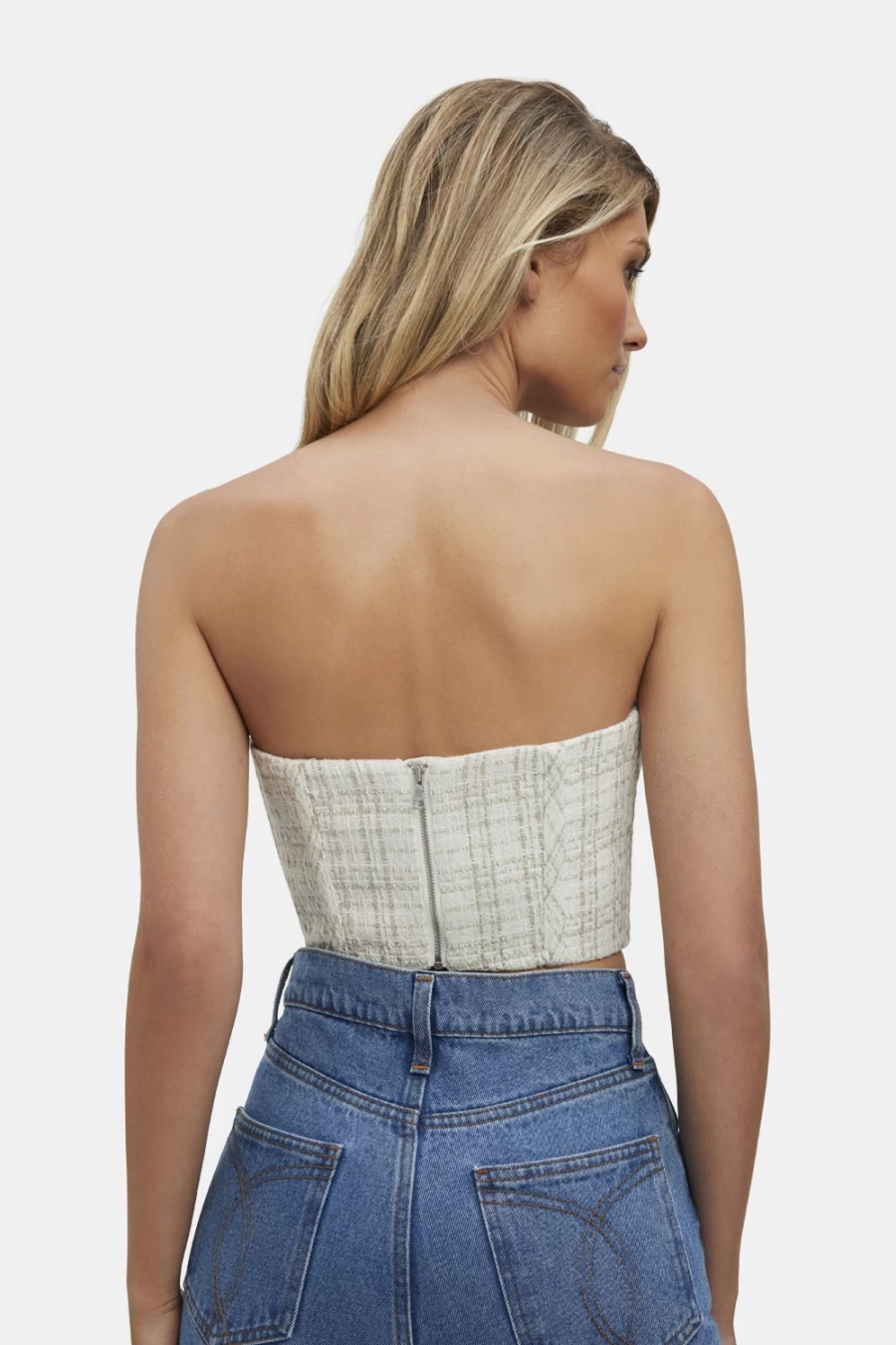 Bardot Women's Ramone Boucle Bustier Top in Ivory