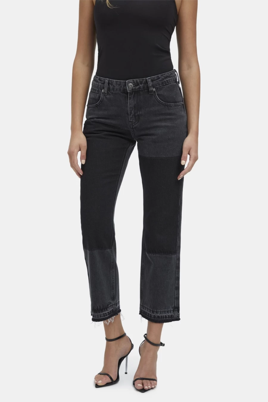Bardot Women's Black Marlowe Patch Denim Jeans