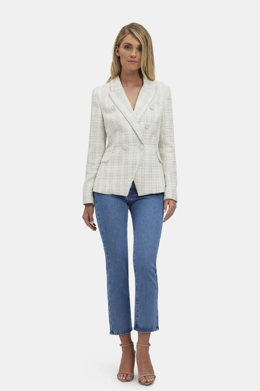 Bardot Women's Ramone Boucle Blazer in Ivory Boucle - Elegant Tailored Jacket