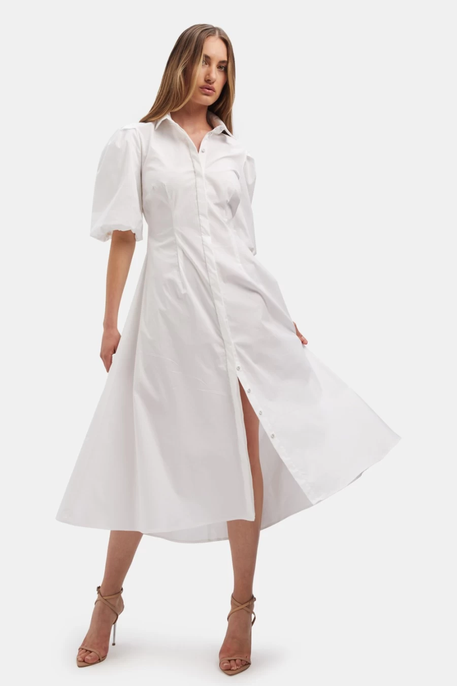 Bardot Women's Orchid White Hades Midi Shirt Dress